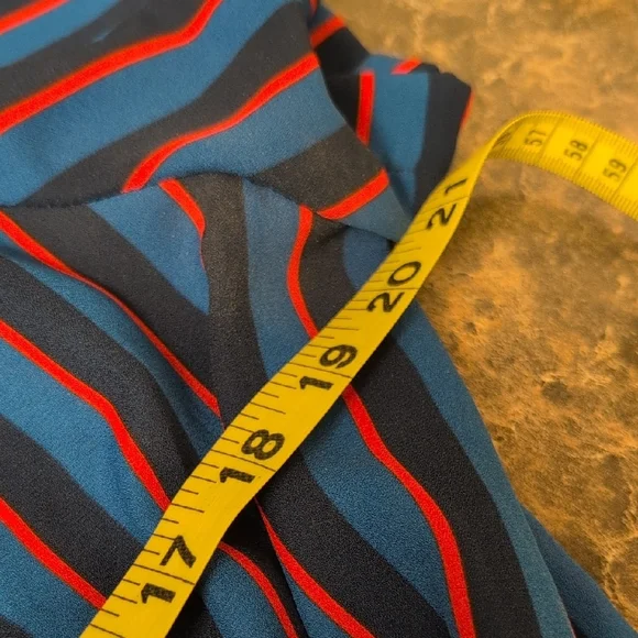 Striped And Patterned Midi Dress With Adjustable Waist Size L - Picture 8 of 10